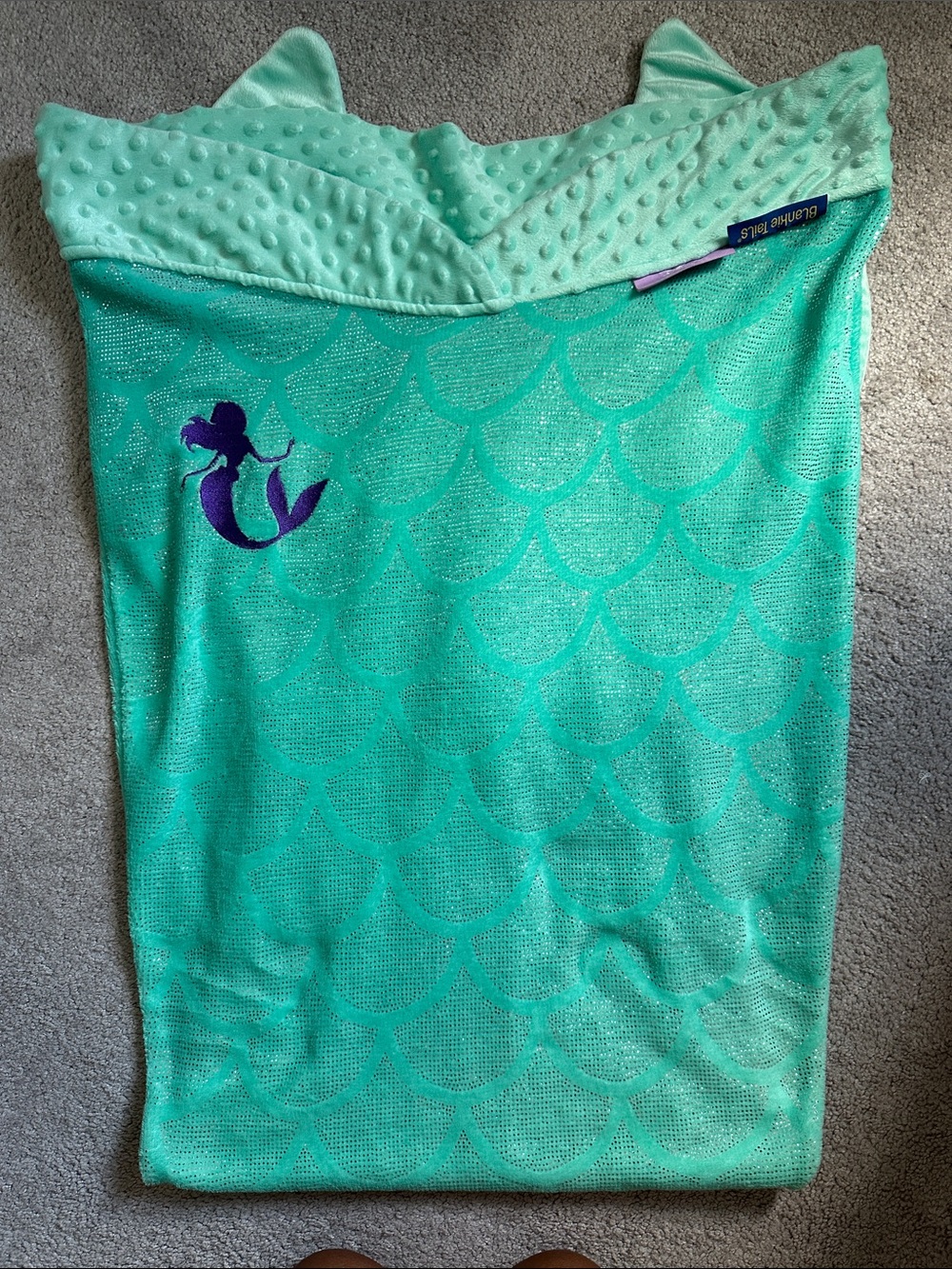 Ariel Mermaid Tail Blanket- Aqua & Purple